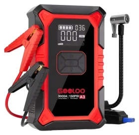 GOOLOO A3 / Štartovacie zariadenie a kompresor 2v1 / 12 V / 3000 A / 400 A / 150 PSI (A3)
