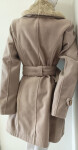 Dámsky béžový kabát na gombíky Eva - Italian Mode XL