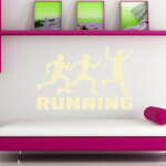 Veselá Stena Samolepka Running Farba: bílá, Veľkosť: 100 x 77 cm