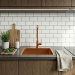 REA/S - Oceľový drez Leo 50 BRUSH COPPER s kuchynskou batériou KPL-06015