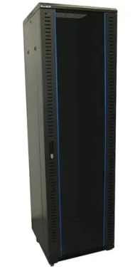 Xtendlan 19" / Stojanový rozvádzač / 42U / 600x800 mm / nosnosť 800 kg / sklenené dvere / čierny (ECO-42U-68-BLACK-AS)