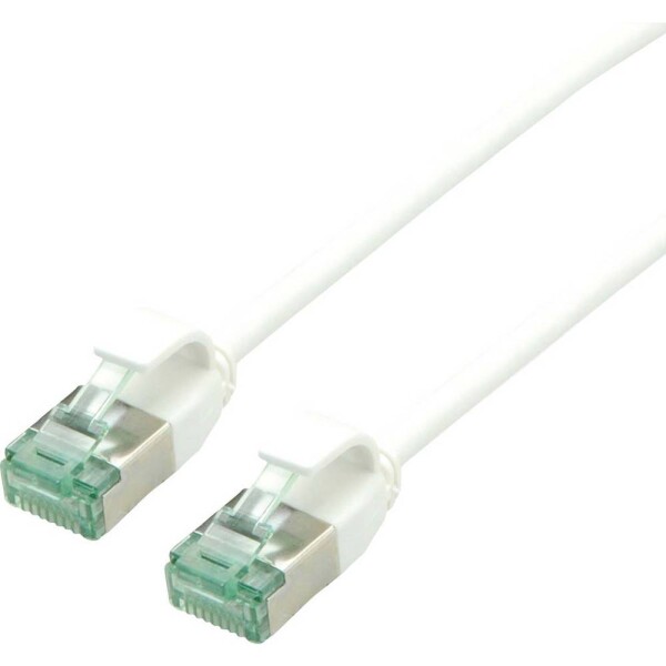 Roline recycled material 21.45.3366 RJ45 sieťové káble, prepojovacie káble CAT 6A U/FTP 3.00 m biela netienený, extrémne tenký, PVC plášť 1 ks; 21.45.3366