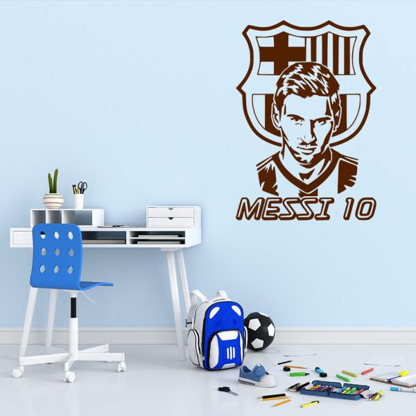 Veselá Stena Samolepka Lionel Messi 10 Farba: hnědá, Veľkosť: 60 x 42 cm