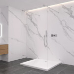CERANO - Sprchová zástena Walk-in Onyx Duo Ľ/P - 8 mm - okrúhla vzpera - chróm, transparentné sklo - 70x200 CER-8050BD2378