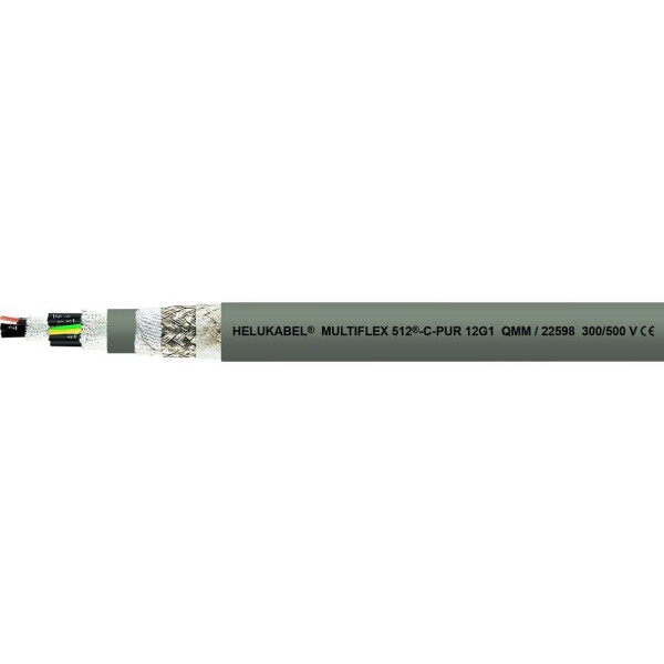 HELU 22590-500 vedenie ťažnej reťaze M-FLEX 512-C 25 G 0.75 mm² sivá 500 m; 22590-500
