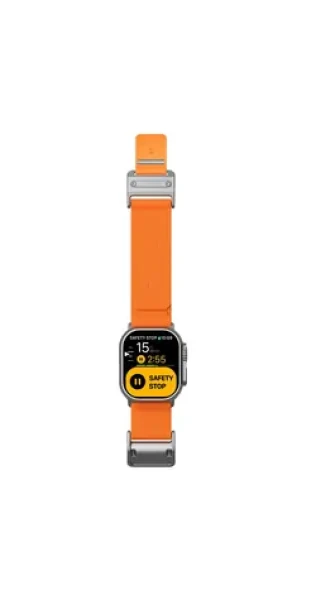 Aulumu A11 Mag Buckle Slim remienok pre Apple Watch, strieborná spona, oranžový opasok (6975941661143)