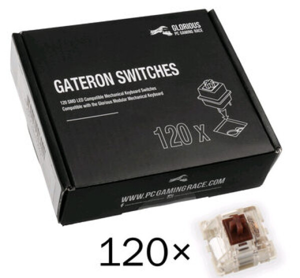 Glorious mechanické spínače Gateron Brown 120 ks hnedá (GAT-BROWN)