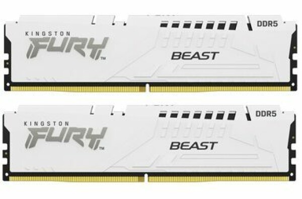 Kingston Fury Beast White 32GB (2x16GB) DDR5 5200MHz / CL40 / DIMM / On-Die ECC / XMP / 1.25V (KF552C40BWK2-32)