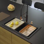 Quadron - Granitový drez MARC 110 WORKSTATION Black Metallic Oceľ HQM7650U8_BS