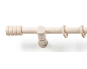 Záclonová tyč s háčikmi Rullo 160 cm, biele drevo%