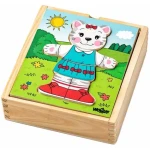 Woody drevené puzzle šatníková skriňa "Mačička"