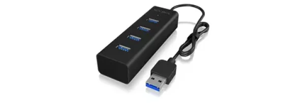IcyBox IB-HUB1409-U3 USB Hub čierna / 4x USB 3.0 / s pripojením USB 3.0 AM (IB-HUB1409-U3)