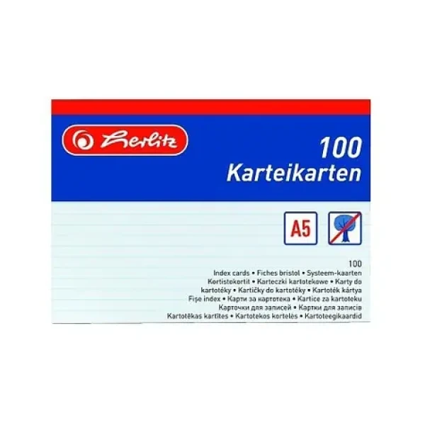 Herlitz Linkované kartičky A5 / 100 ks / biela (1150507)