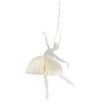 IB LAURSEN Papierová vianočná ozdoba Ballerina Dance position White 14 cm