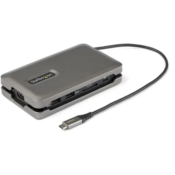StarTech USB-C Multiport Adaptér šedá / USB-C hub / HDMI 4K 60Hz / LAN RJ-45 / 2x USB-A 3.2 Gen2 / čítačka kariet (DKT31CSDHPD3)