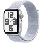 Apple Watch SE (2024) GPS 44mm Strieborné hliníkové telo - Oblačne modrý prevliekací remienok (MXET3QC/A)