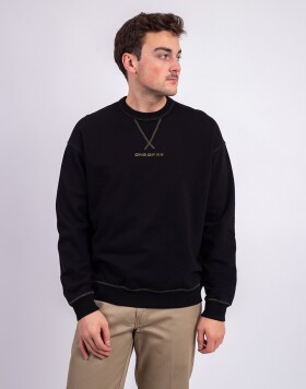 ONE OF XX Black Fleece Embroidered Crewneck Black L