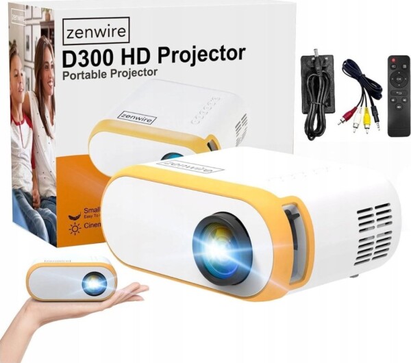 Zenwire MINI PROJEKTOR LED prenosná MAŁY RZUTNIK FULL HD TV HDMI 3000 lm Zenwire d300