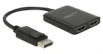 DeLock 87769 čierna / Rozbočovač / DisplayPort 1.4 vstup 2× HDMI výstup / MST / 4K 30Hz (87769)