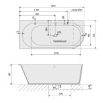 POLYSAN - SUSSI L rohová stojaca vaňa liaty mramor 160x70x49,5cm, biela 90191L