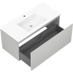 MEXEN/S - Orio kúpeľňová skrinka 100 cm s umývadlom Otis, 1 šuplík, sivá mat/biela mat 91A10-10047-1-BF62-W18M01