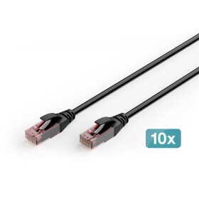 Digitus DK-1617-010-OD-10 RJ45 sieťové káble, prepojovacie káble CAT 6 1 m čierna 1 ks; DK-1617-010-OD-10