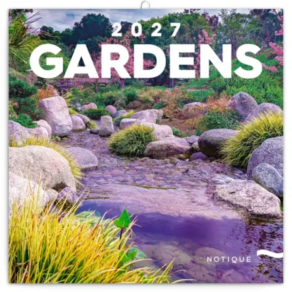 NOTIQUE Poznámkový kalendár Záhrady 2027, 30 x 30 cm (PGP-36831-V)