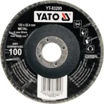 YATO Korundový lamelový kotúč vypuklý / Brúsny kotúč / P100 / 125 x 22,2 mm