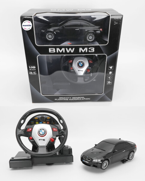 Mamido Mamido Autíčko na diaľkové ovládanie BMW M3 1:18 s volantom čierne