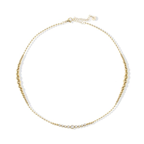 Liu Jo Pozlátený guličkový náhrdelník s kryštálmi LJ2824