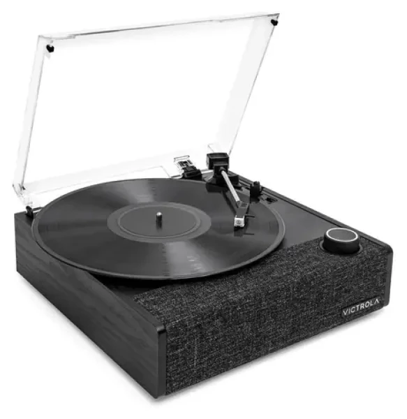 Victrola VTA-74-BLK-INT Eastwood II čierna / Gramofón remienkový / 3 rýchlostný / BT / RCA / slúchadlový výstup (100002105348)