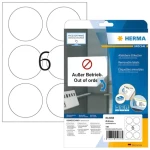 Herma Etikety okrúhle biele 85 mm / Etikety / papier, snímateľné, s ohraničením / 25 listov / 150 ks (5068)