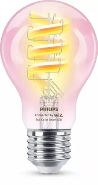 WiZ LED žiarovka A60 číra / Múdra žiarovka / E27 / 2200-6500K / 470 lm / RGB / stmievateľná (SKL000481806)