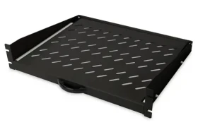 Digitus DN-19- TRAY-2-450-SW čierna / Výsuvná polica / 19" / 2U / nosnosť 30 kg / hl. 450 mm (DN-19-TRAY-2-450-SW)