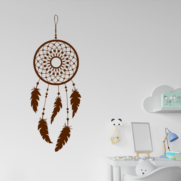 Veselá Stena Samolepka Lapač snov ornament Farba: hnědá, Veľkosť: 60 x 23 cm