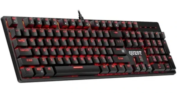 QUEST GK-596 čierna / Herná klávesnica / Mechanická / RGB podsvietenie / Drôtová / Anti-ghosting / 104 kláves (45597)