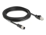 DeLock Sieťový kábel M12 5m / 8 pin / kódovanie A / na zástrčku RJ45 / Cat5e S/FTP / PVC (80811)