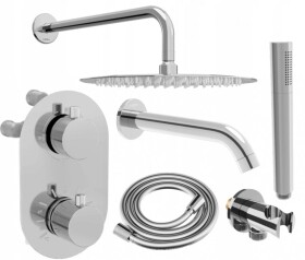 MEXEN/S - Kai DR70 podomietkový vaňový SET s výtokovou hubicou + slim sprcha 30, chróm 77602DR70301-00