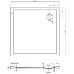 MEXEN - Flow Sprchová vanička štvorcová slim 100 x 100, čierna mat 46S701010