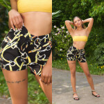 Trendy Highwaist Shorts with chain print XL/XXL