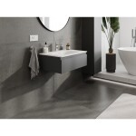 MEXEN/S - Orio kúpeľňová skrinka 70 cm s umývadlom Vela, 1 šuplík, grafit mat/biela mat 91A10-07023-1-BF66-W23M01