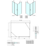 POLYSAN - ZOOM BLACK sprchové dvere 1400, číre sklo ZL1314B