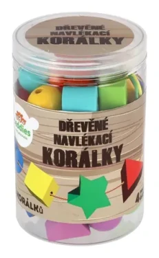 TEDDIES Drevené navliekacie korálky 42 ks