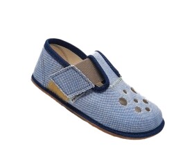Chlapčenské papuče Barefoot Pegres BF03 textilné - modré - 22