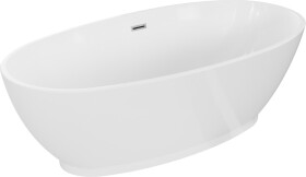 MEXEN/S - Bilbao voľne stojaca vaňa 180 x 90, biela, sifón a prepad chróm 51311809000-01