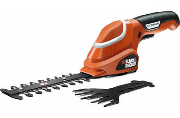 BlackDecker GSL700 / Aku nožnice na kríky a trávu / 7.2V / 1.3Ah / Dĺžka čepele 15 cm / Doba chodu 45 min (GSL700)