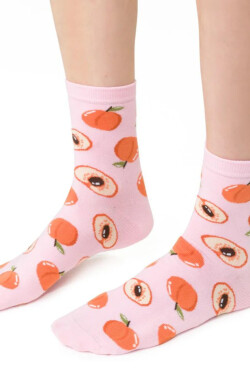 Dámske vzorované ponožky 099 Růžová 35-37