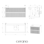 CERANO - Kúpeľňová skrinka pod umývadlo Carole - biela matná ryhovaná - 99x48x45 CER-674932