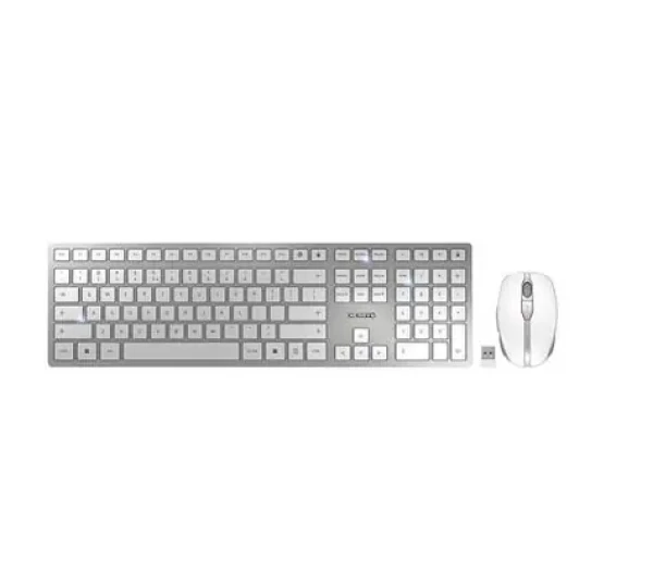 Cherry DW 9100 SLIM bielo-strieborná / Set klávesnice a myši / Bluetooth 4.0 a 2,4 GHz / EU layout / USB-C nabíjanie (JD-9100EU-1)