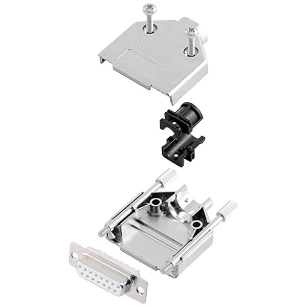 Encitech DTPK-M-15-DBS-W-K 6355-8030-12 sada D-SUB zásuvková lišta 180 ° Pólov: 15 spájkovaný 1 ks; 6355-8030-12